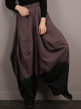 Loose Plus-Size Vintage Solid Color Bloomers Pants